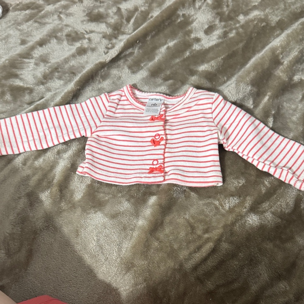 Carter's Pink and White Striped One Piece